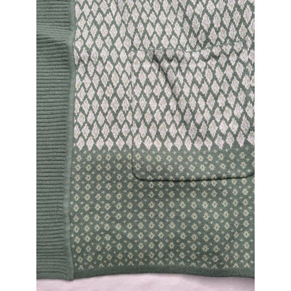 Isaac Mizrahi 1X Green Open Cardigan Dropped Shoulder Ribbed Shawl Collar New - Picture 10 of 11